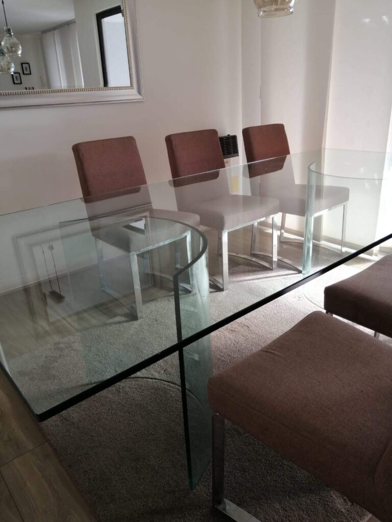 Cubierta de vidrios comedor